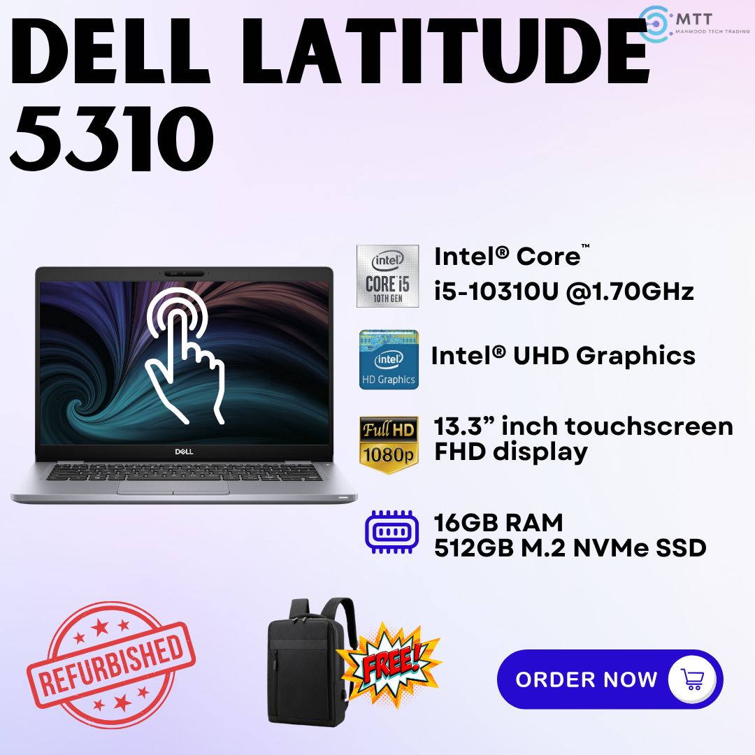 [Refurbished] Dell Latitude 5310 i5 10th (2 in 1) 16GB DDR4 RAM 512GB M.2 NVMe SSD Laptop