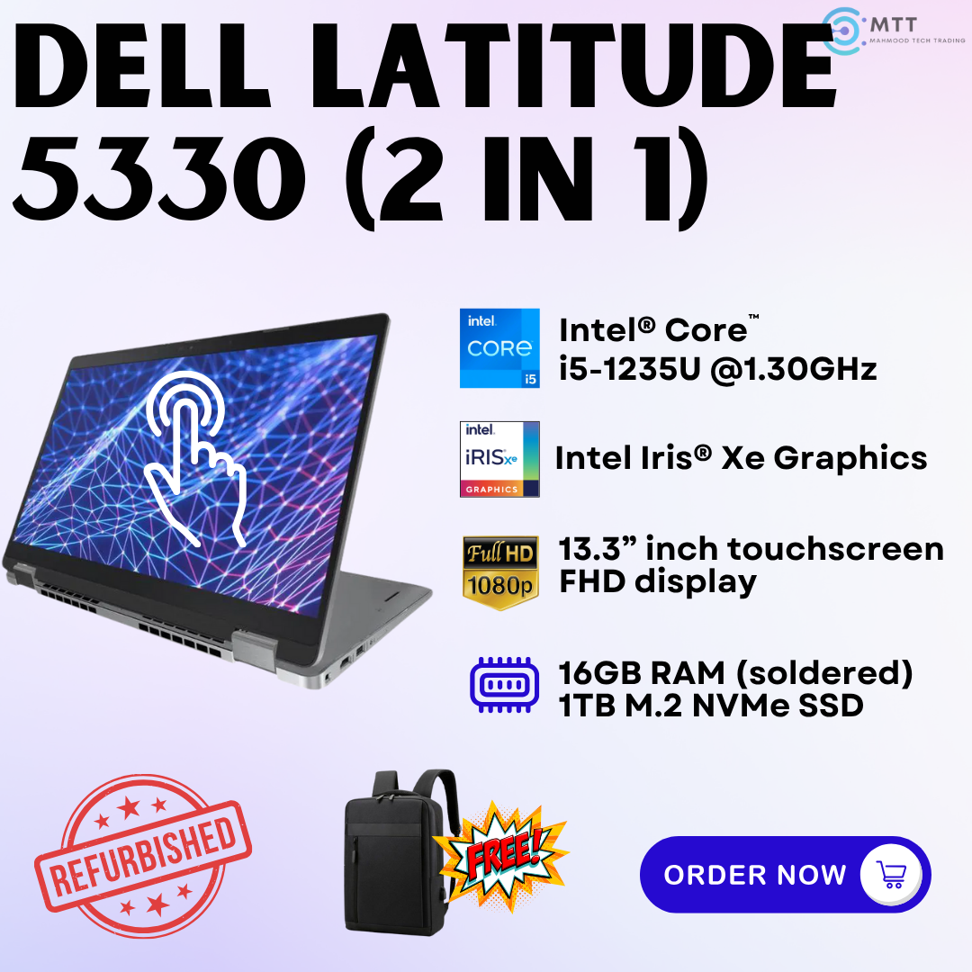 [Refurbished] Dell Latitude 5330 Core i5 12th Generation touchscreen (2in1) 16GB Ram 1TB M.2 NVMe Laptop