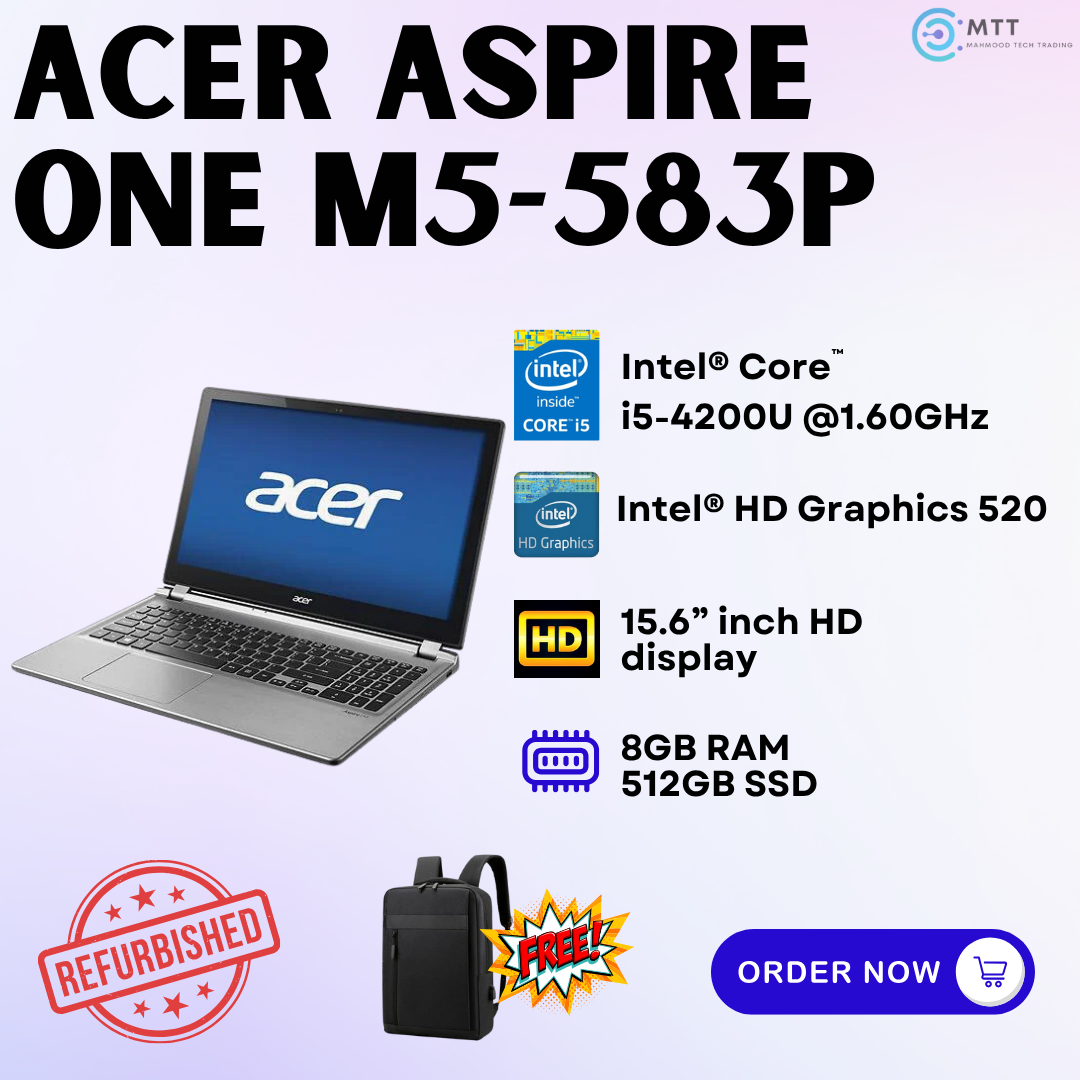 [Refurbished] Acer Aspire One M5-583p 8GB RAM 512GB SSD Budget Laptop