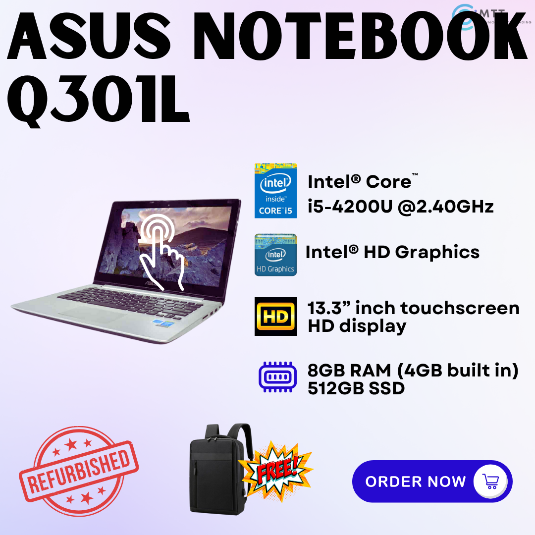 [Refurbished] Asus Notebook Q301L, Q502L, Vivobook Pro 15 X580VD Intel Core i5/i7 Nvidia GTX Graphics 16GB DDR4 RAM 512GB M.2 NVMe SSD Gaming Laptop