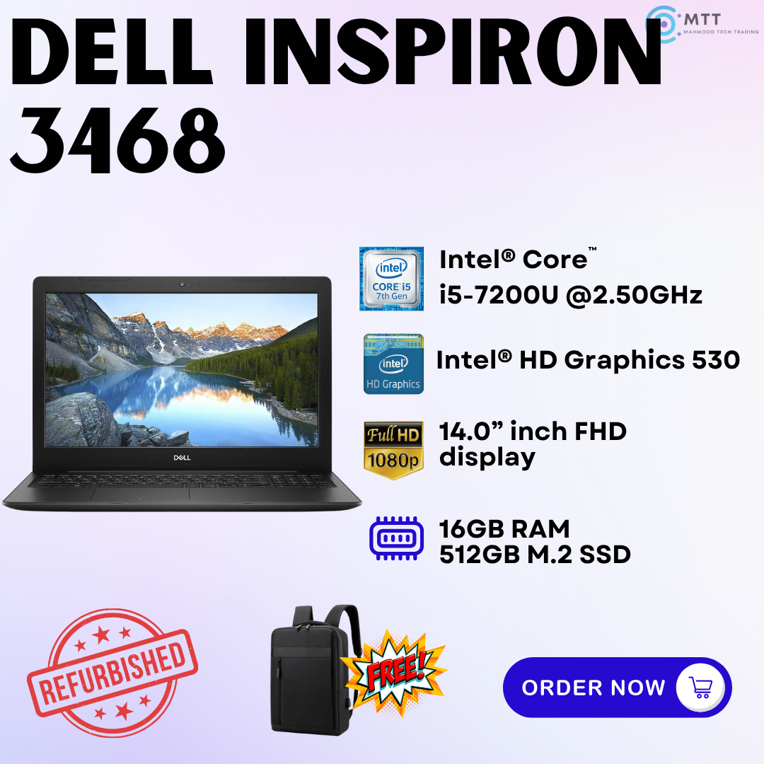 [Refurbished] Dell Inspiron 3558, 3468, 3511, 3576, 3515, 3593 Touchscreen 16GB DDR4 RAM 512GB M.2 NVMe SSD