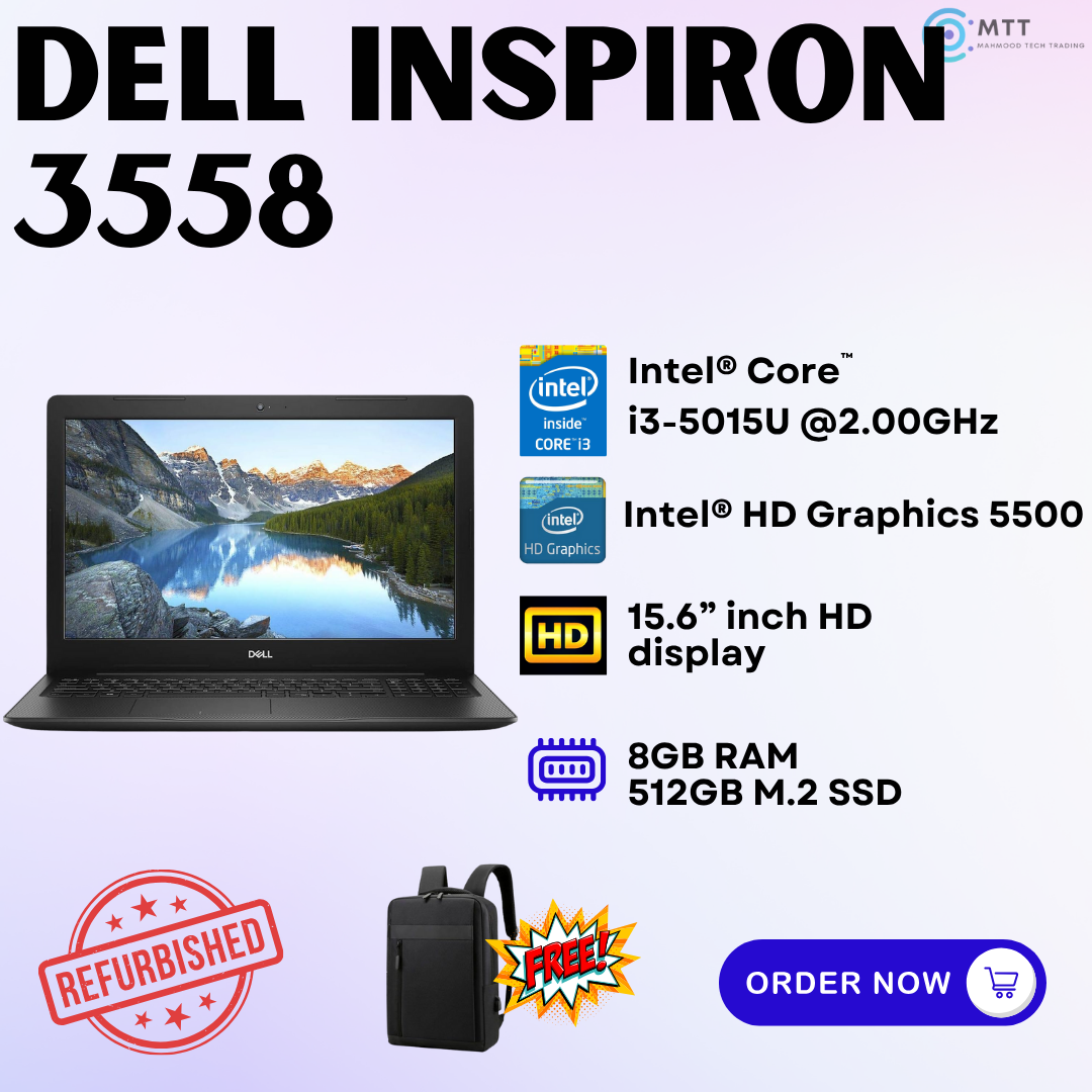 [Refurbished] Dell Inspiron 3558, 3468, 3511, 3576, 3515, 3593 Touchscreen 16GB DDR4 RAM 512GB M.2 NVMe SSD
