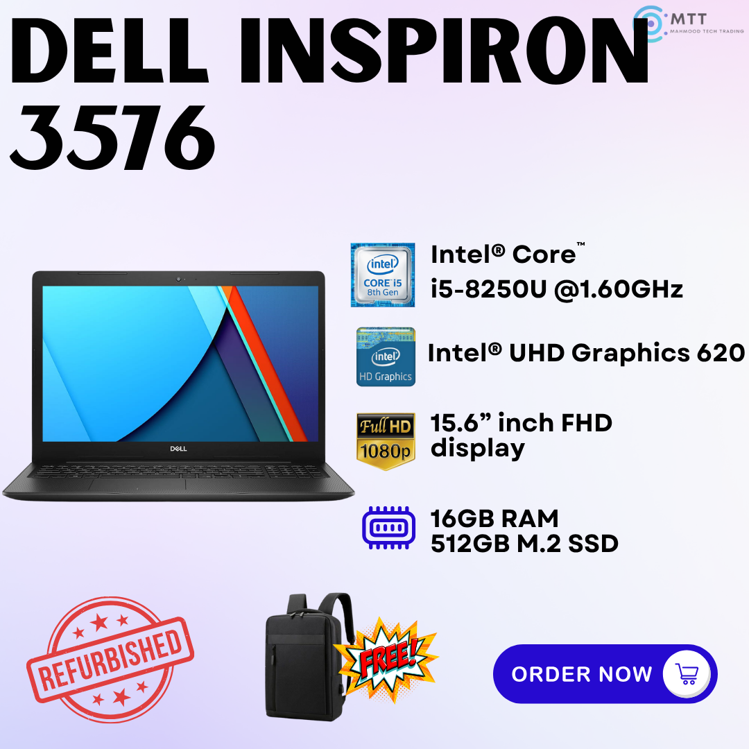 [Refurbished] Dell Inspiron 3558, 3468, 3511, 3576, 3515, 3593 Touchscreen 16GB DDR4 RAM 512GB M.2 NVMe SSD