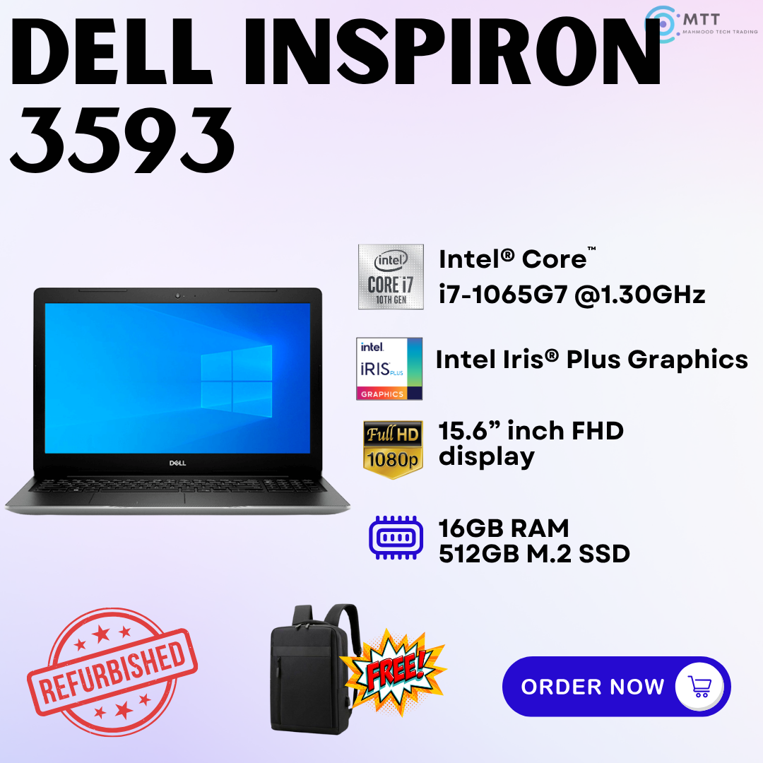 [Refurbished] Dell Inspiron 3558, 3468, 3511, 3576, 3515, 3593 Touchscreen 16GB DDR4 RAM 512GB M.2 NVMe SSD