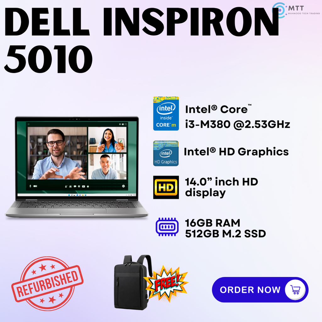 [Refurbished] Dell Inspiron 5010, 5447, 5575 16GB DDR4 RAM 512GB M.2 NVMe SSD Laptop