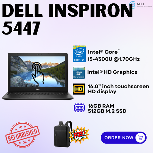 [Refurbished] Dell Inspiron 5010, 5447, 5575 16GB DDR4 RAM 512GB M.2 NVMe SSD Laptop