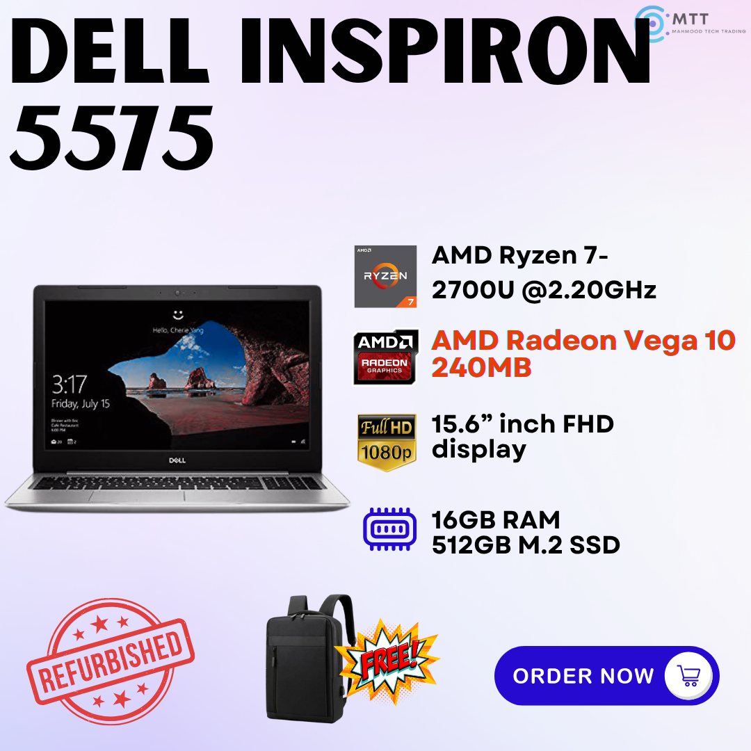 [Refurbished] Dell Inspiron 5010, 5447, 5575 16GB DDR4 RAM 512GB M.2 NVMe SSD Laptop