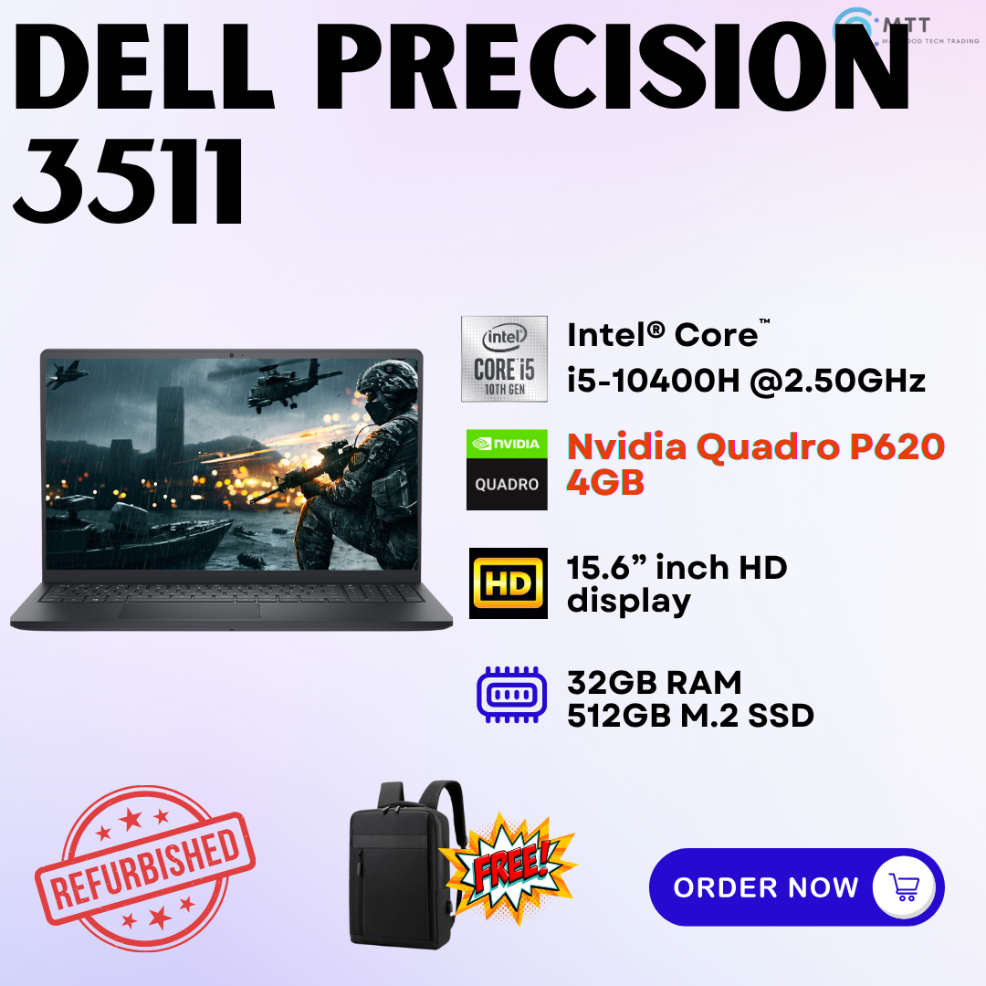 [Refurbished] Dell Precision 3511, 3541 Nvidia Quadro P620 4GB DDR5 Gaming Laptop