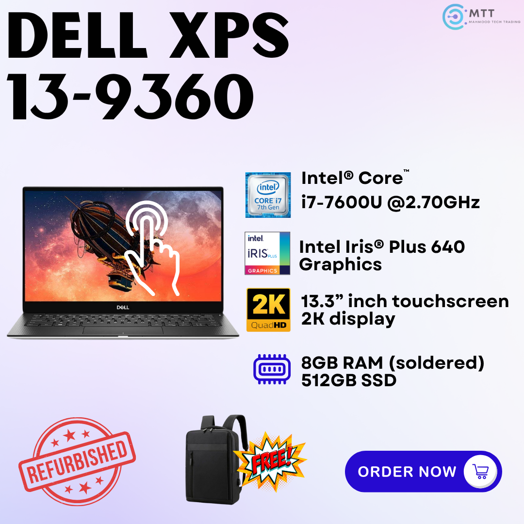 [Refurbished] Dell XPS 13-9360 i7 7th Touchscreen, 15-9570, 15-9560 i7 8th Nvidia 16GB DDR4 RAM 512GB M.2 SSD