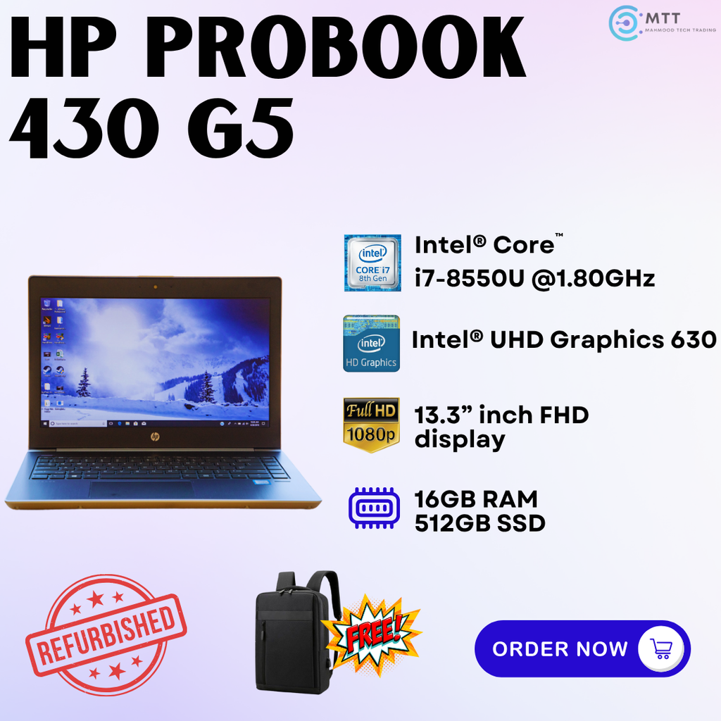 [Refurbished] HP Probook 440 G4/G5/G6, 430 G5 Intel Core i5 Nvidia GeForce 930MX 16GB DDR4 RAM 512 M.2 NVMe SSD Gaming Laptop