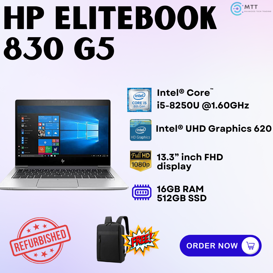 [Refurbished] HP Elitebook 830 G5, 840 G3, 840 G5 Intel Core i7 16GB DDR4 RAM 512GB M.2 NVMe SSD Laptop