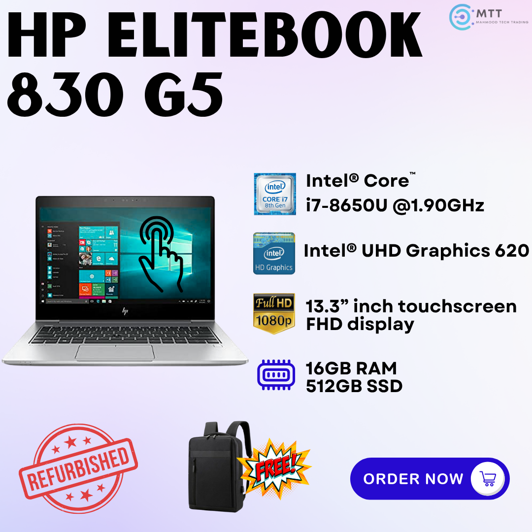 [Refurbished] HP Elitebook 830 G5, 840 G3, 840 G5 Intel Core i7 16GB DDR4 RAM 512GB M.2 NVMe SSD Laptop