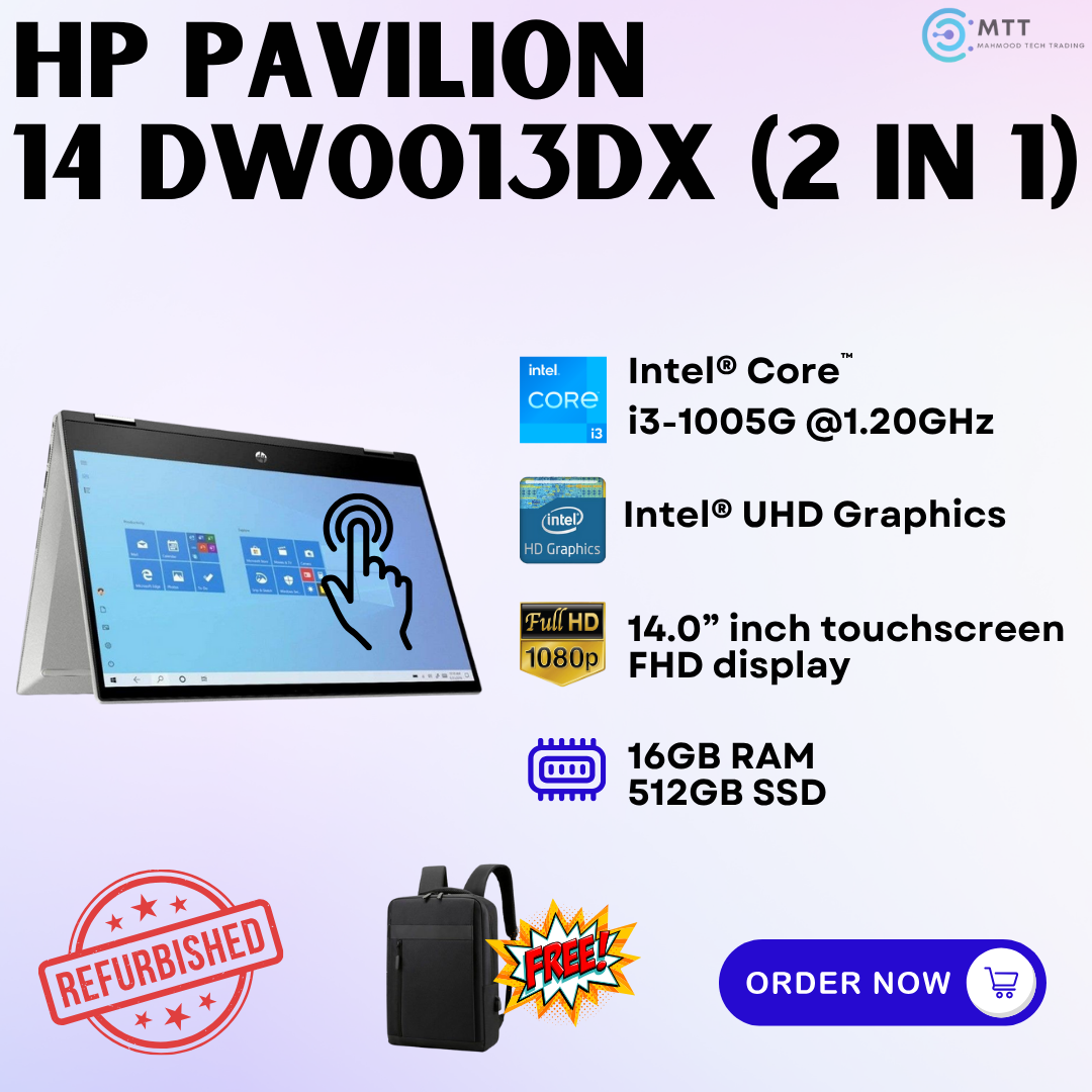 [Refurbished] HP Pavilion 14-BF105TX Nvidia, 14-DW0013DX, Notebook 15-DY1020NR, 17-4062CL Intel Core i5 16GB DDR4 RAM 512GB M.2 NVMe SSD Laptop