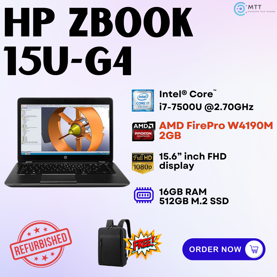 [Refurbished] HP Zbook 15V-G5 i7 8th Nvidia Quadro P600 4GBDDR5, 15U-G4 i7 7th Generation AMD FirePro W4190M (2GB GDDR5) 32GB DDR4 RAM 512GB M.2