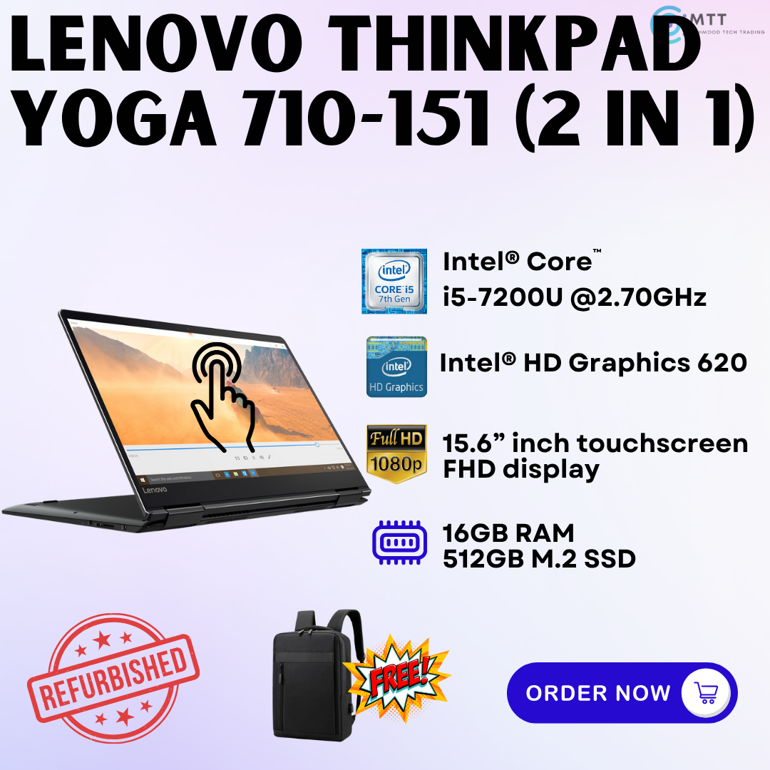 [Refurbished] Lenovo Thinkpad Yoga 710-151 Nvidia, 720-151 Intel Core i5 16GB RAM 512GB SSD Laptop