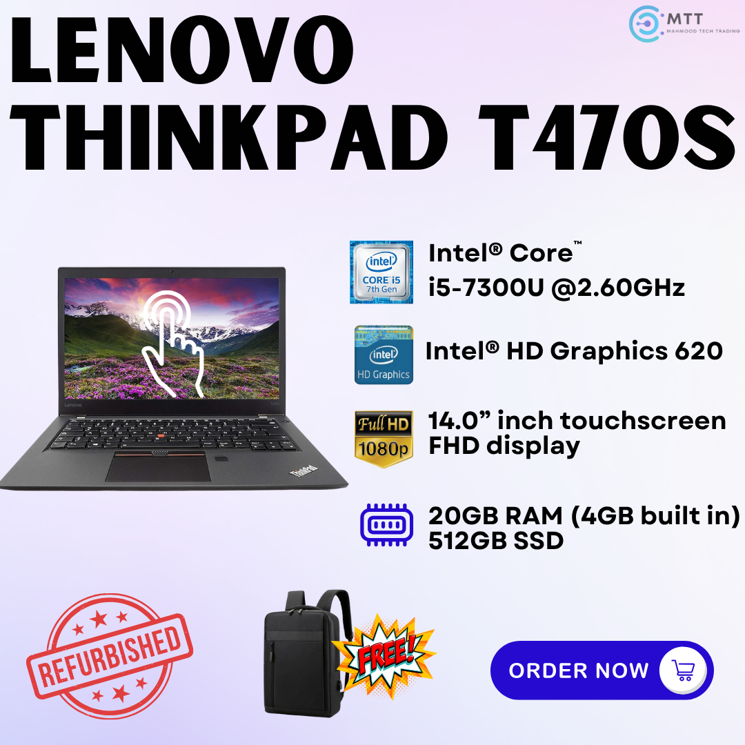 [Refurbished] Lenovo Thinkpad T470s, T480s, L430 Intel Core i5 16GB RAM 512GB SSD Laptop