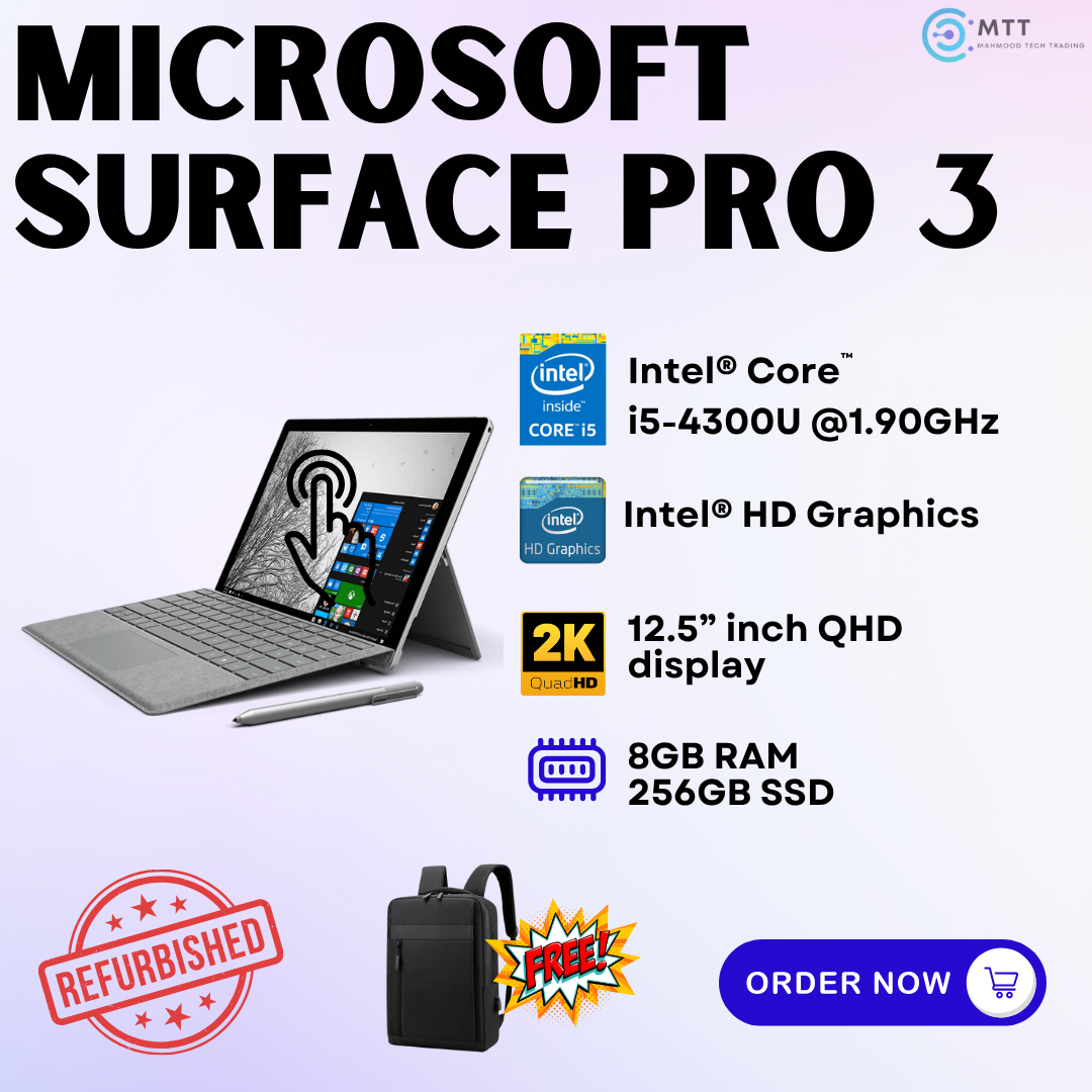 [Refurbished] Microsoft Surface Pro 5/4/3 Dual Camera Intel Core i5/i7 8GB RAM 256GB SSD