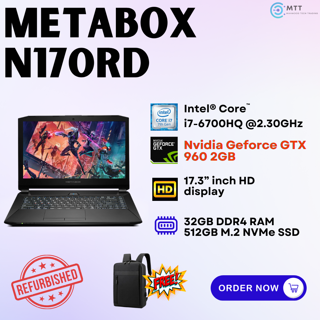 [Refurbished] Metabox PA71HP, N170RD Intel Core i7 Nvidia GeForce GTX 17.3" inch Display Gaming Laptop