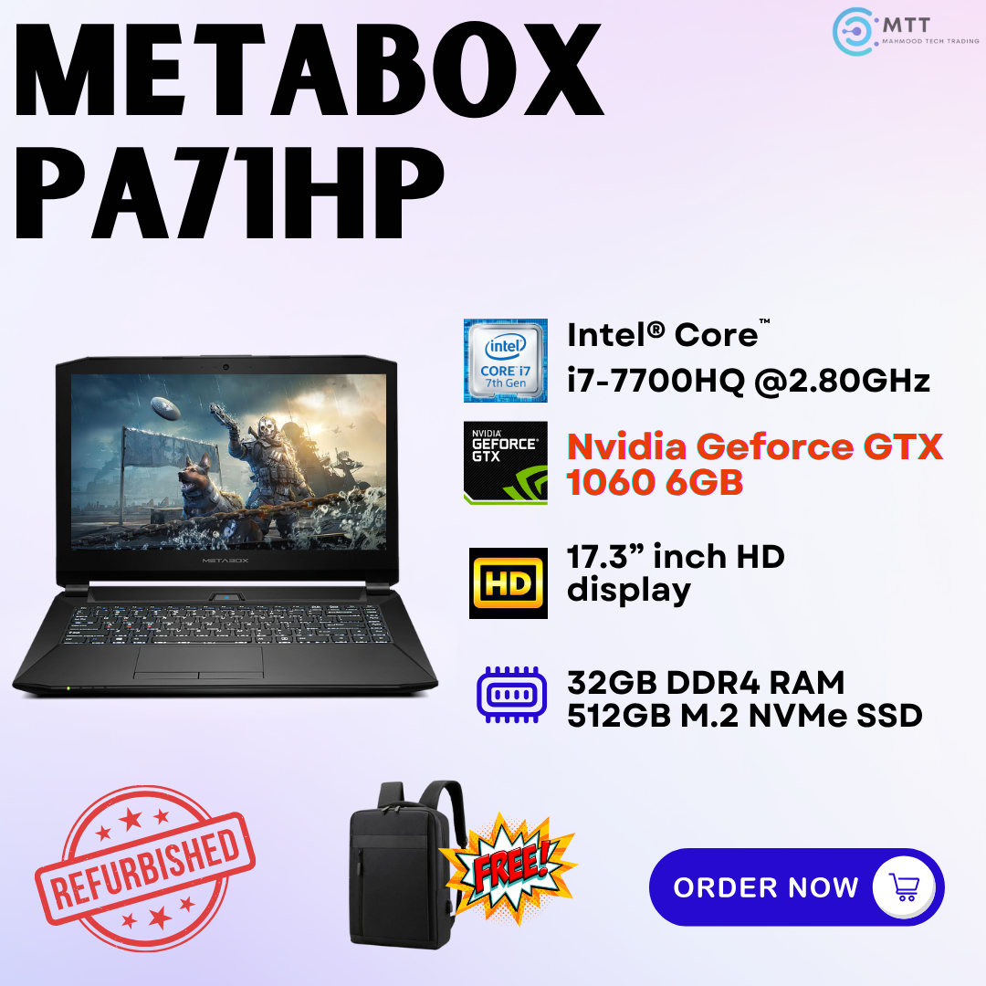 [Refurbished] Metabox PA71HP, N170RD Intel Core i7 Nvidia GeForce GTX 17.3" inch Display Gaming Laptop