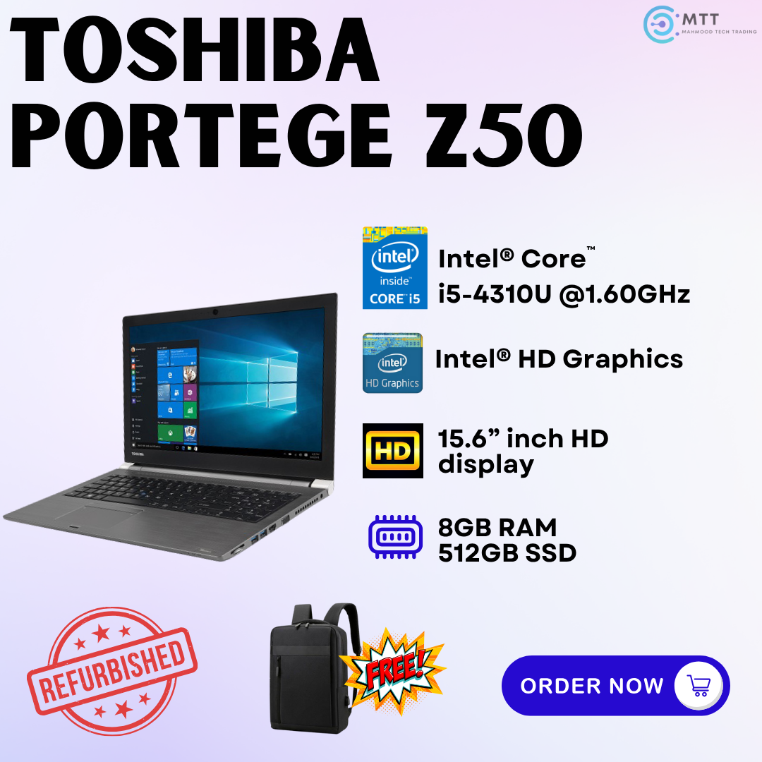 [Refurbished] Toshiba Portege Z50, Dynabook R731 Intel Core i5 8GB RAM 512GB SSD Budget Laptop
